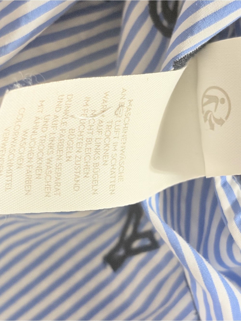 Joules Blue and White Striped Shirt with Red Trim - Picture 4 of 7